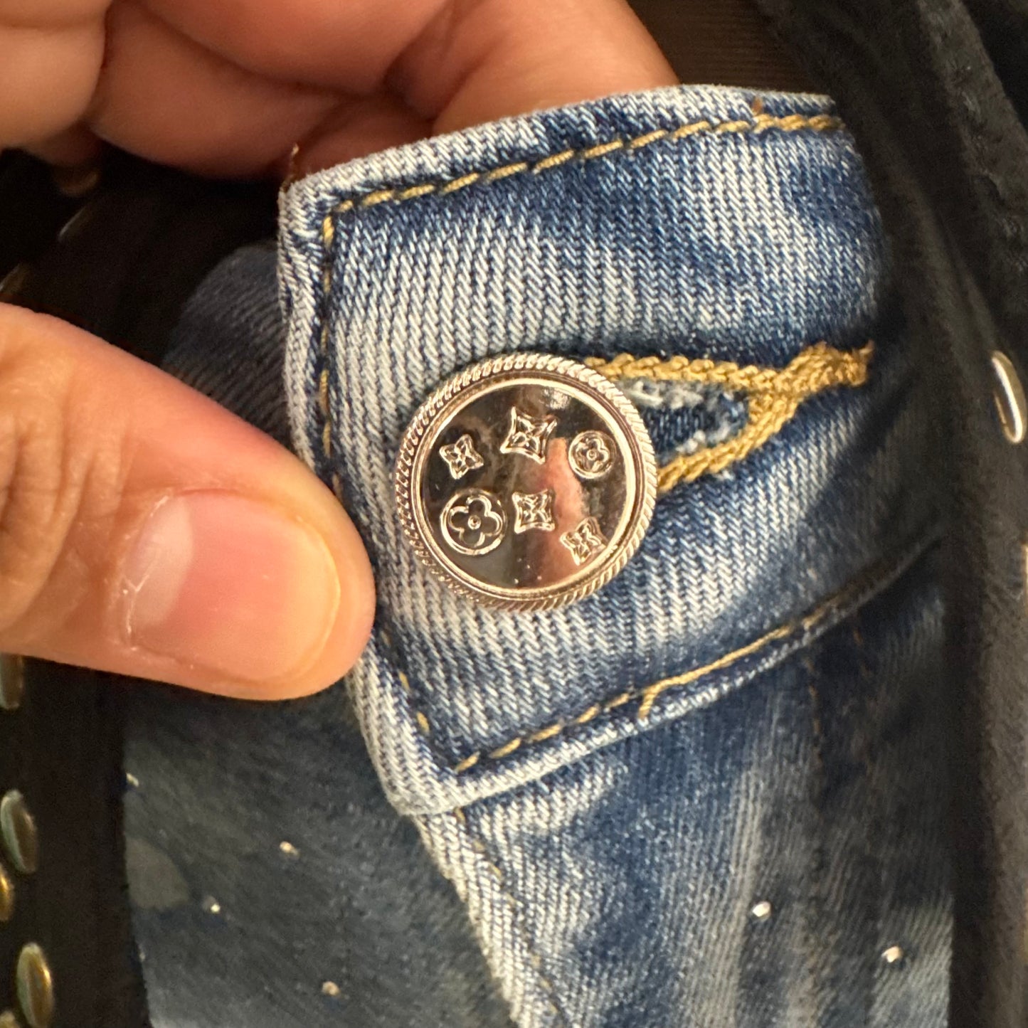 Logo Rhinestpants-Blue