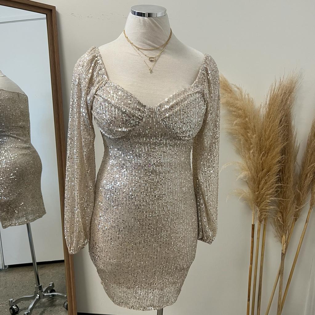 Sparkle Dress PL- Ivory