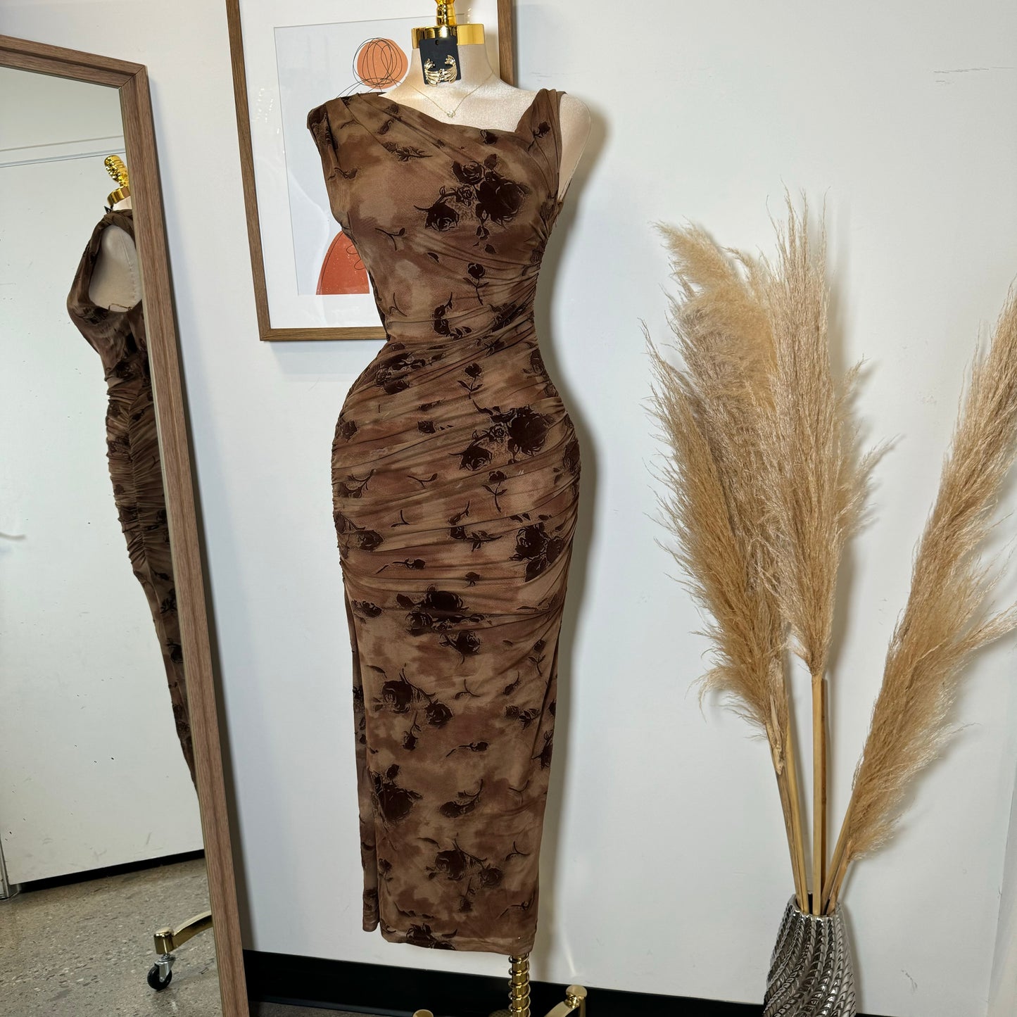 Luxi Dress-Multi Brown