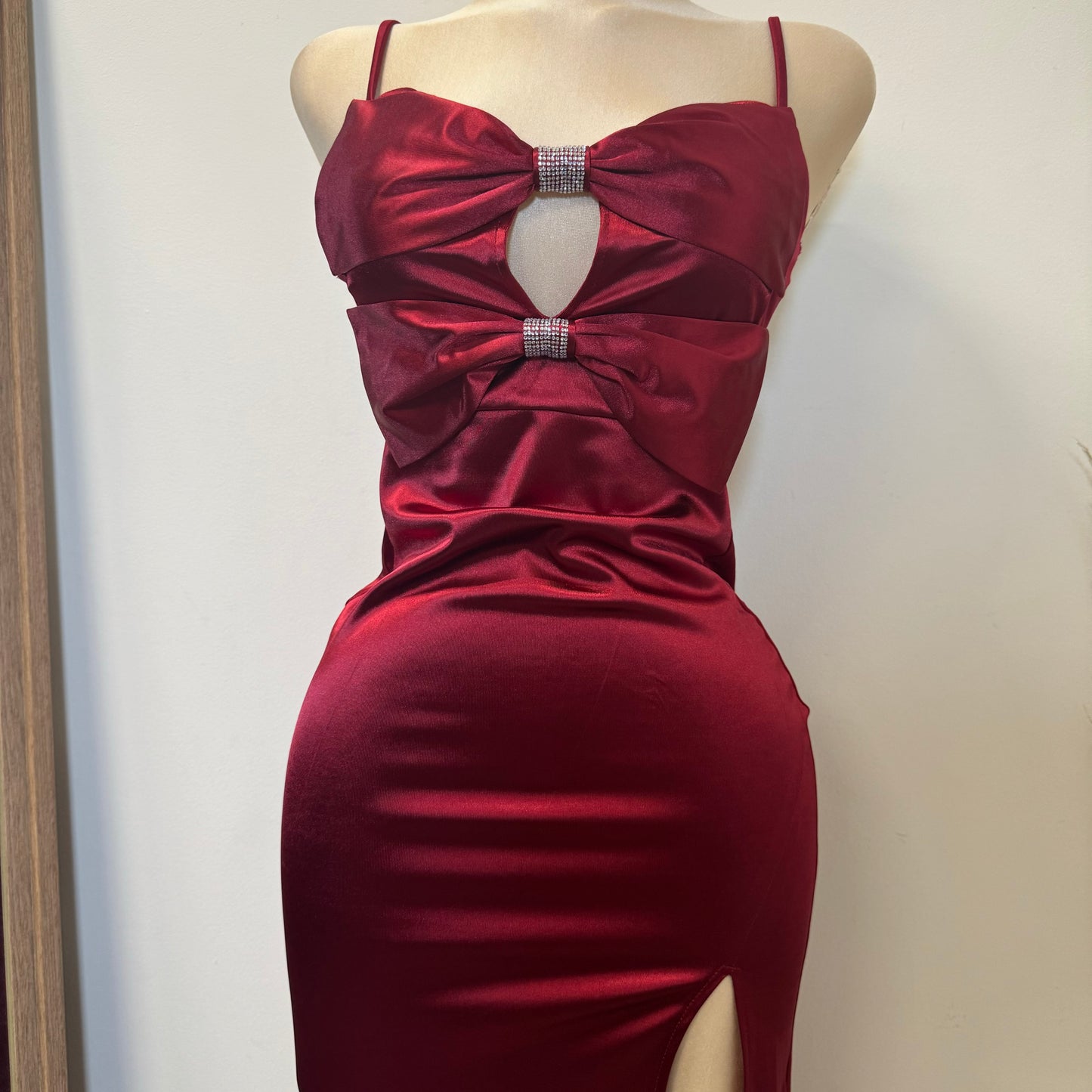 Holiday Satin Dress-Ruby