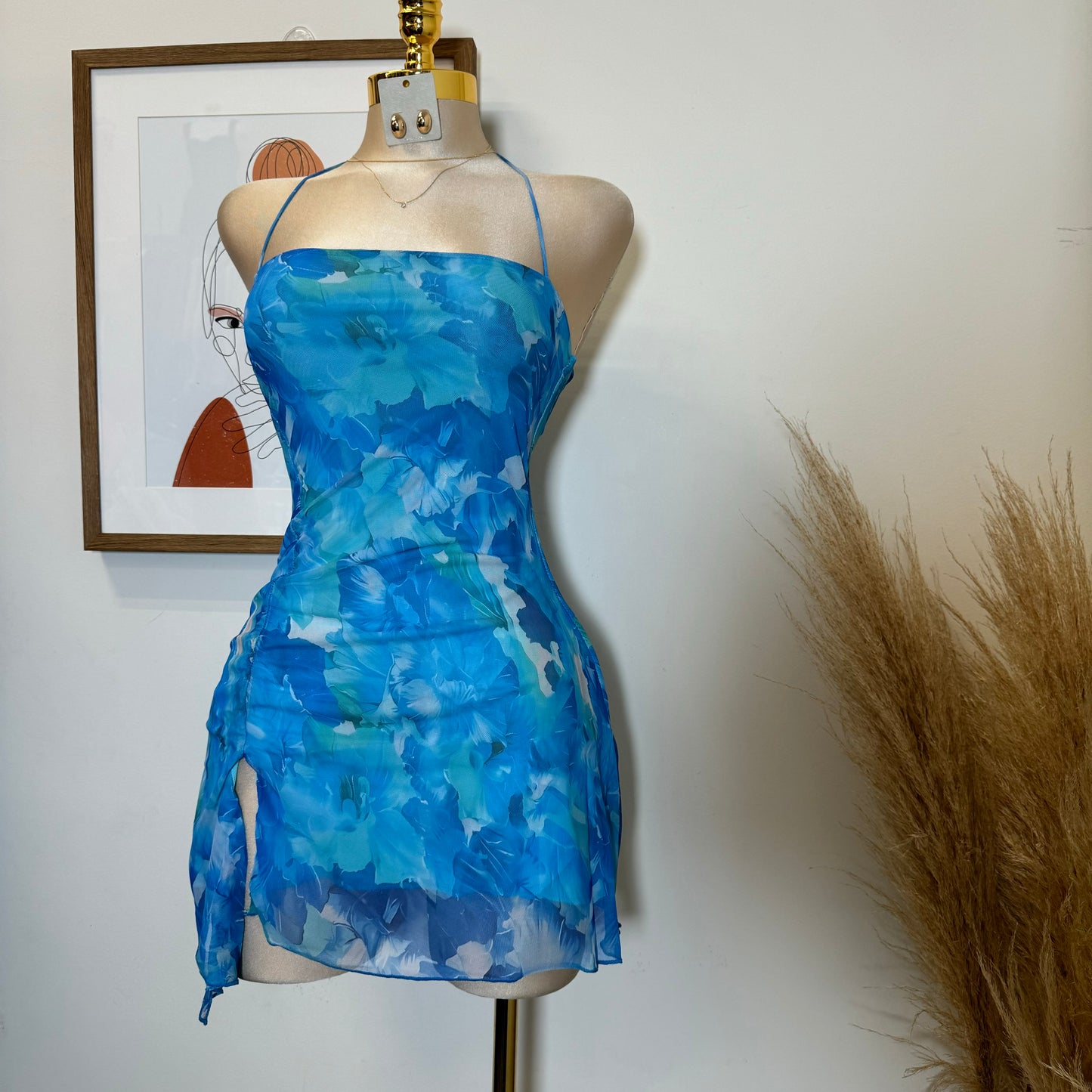 Ay Mama Mesh Dress-Blue