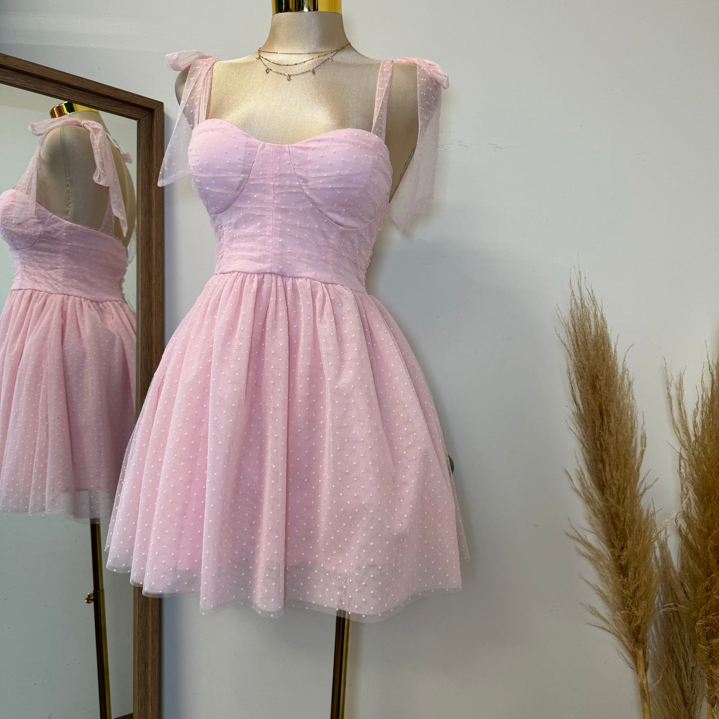 La niña Dress-Baby Pink