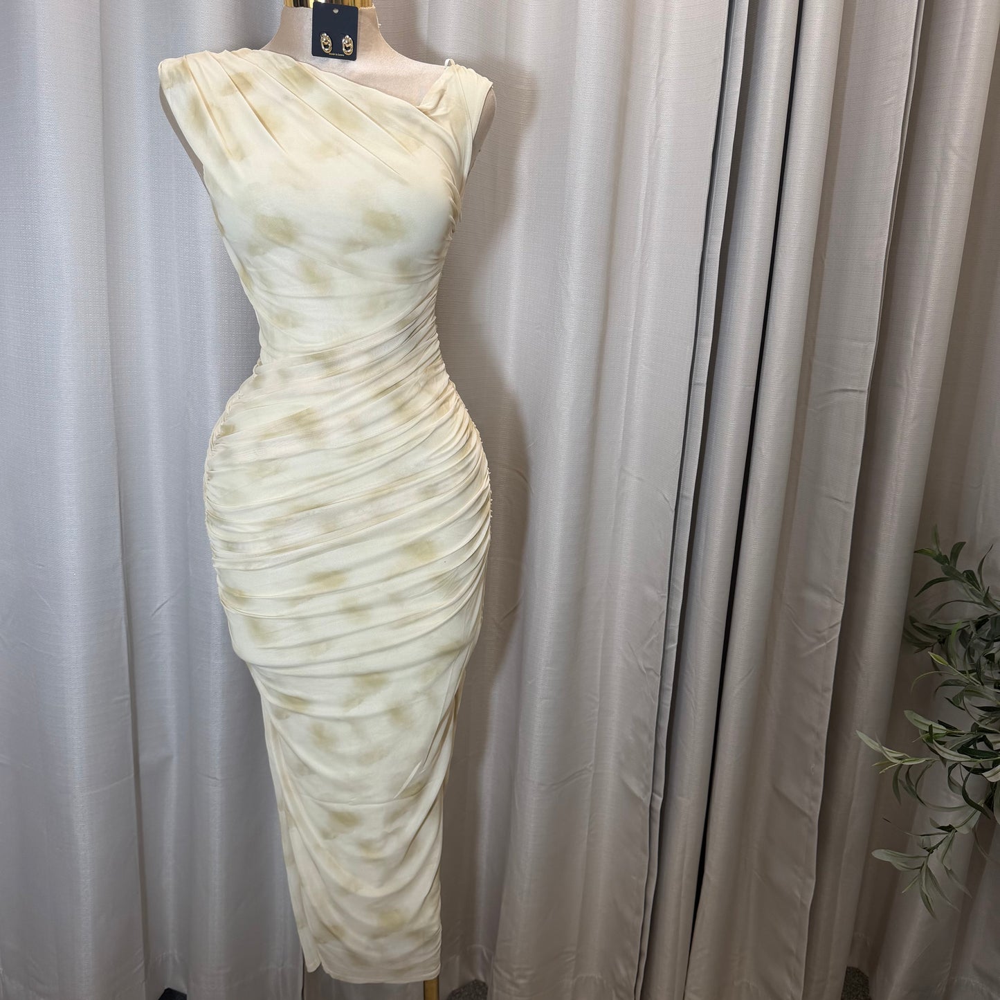 Luxi Dress-yellow/White