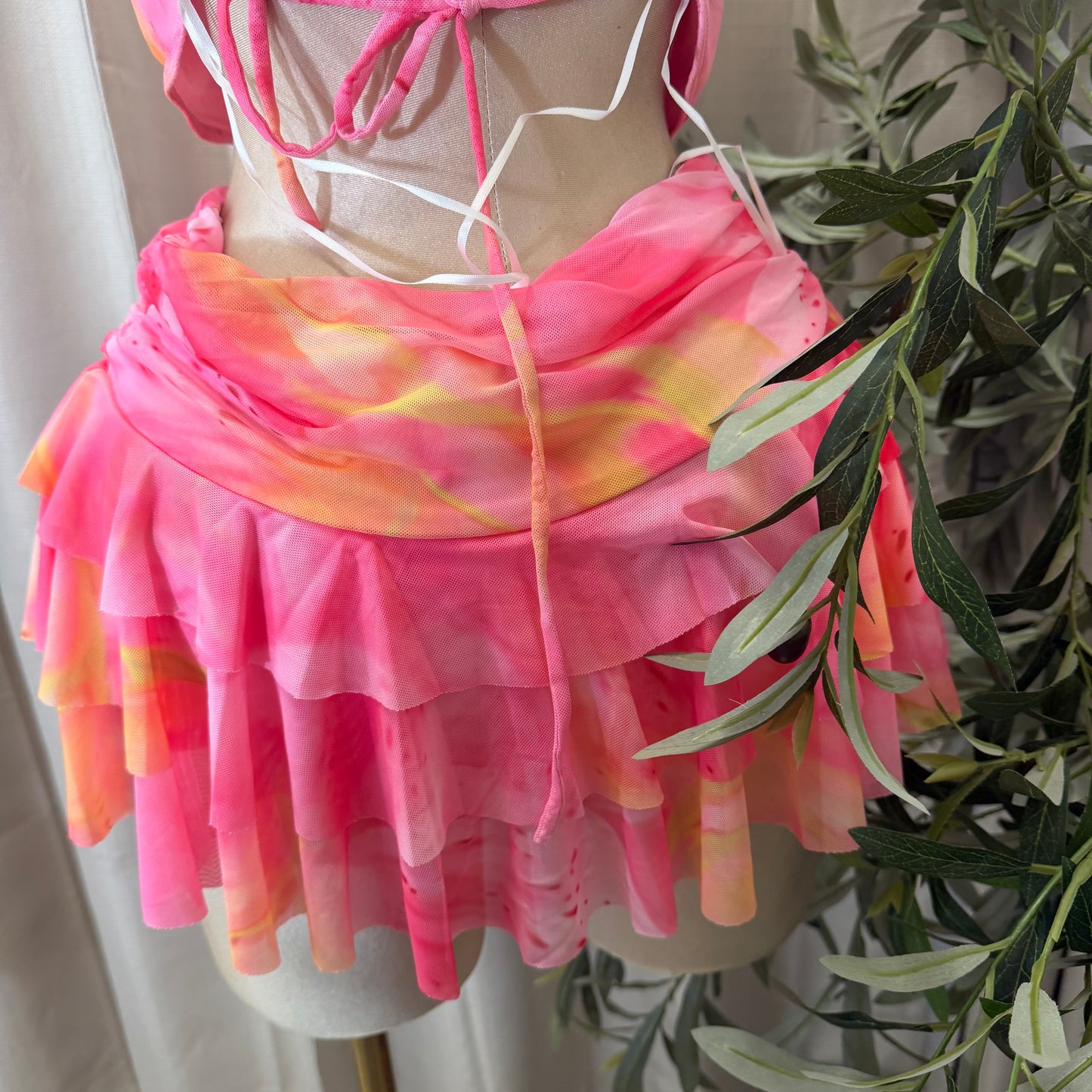 Halter Skirt Set-Pink