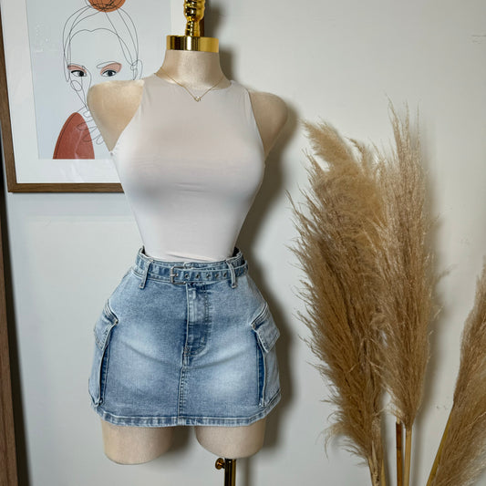 Contour Double Layered 90s Bodysuit-Oat Beige