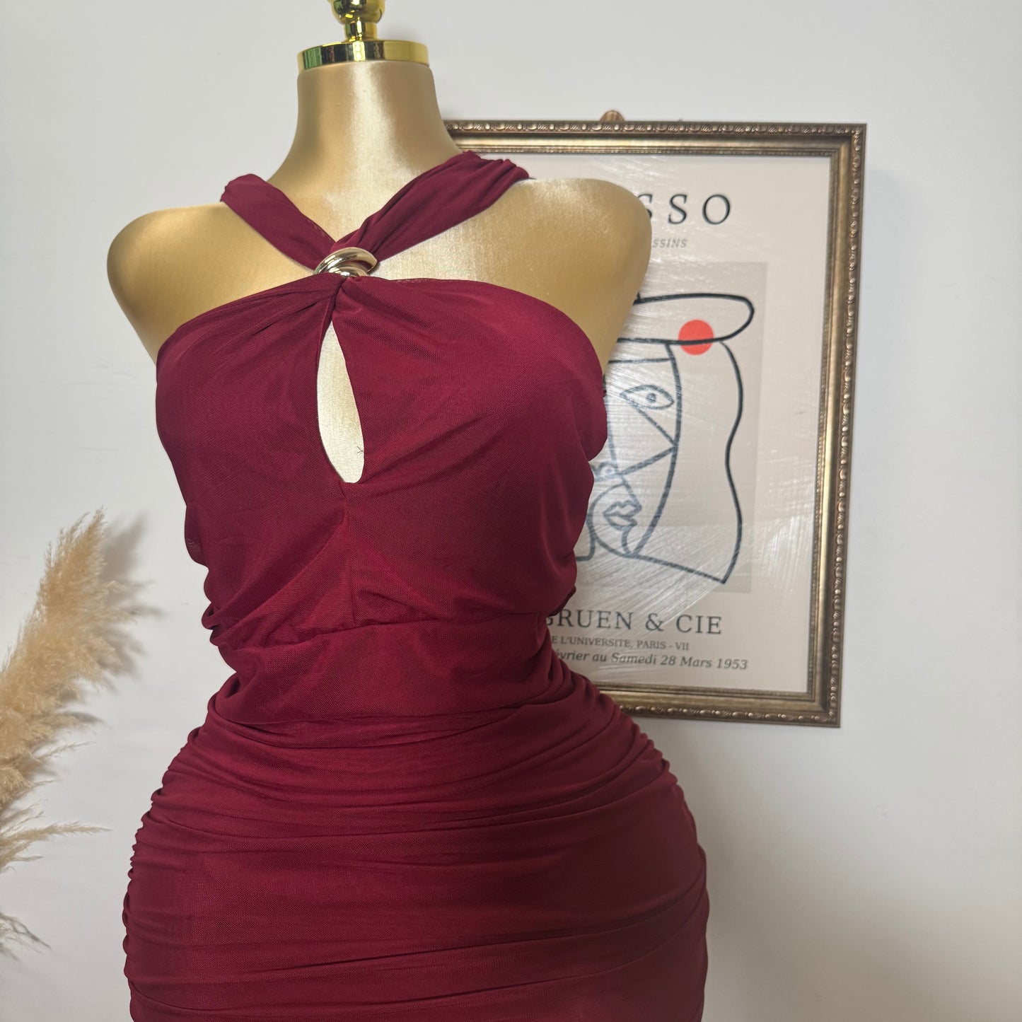 Inara Plus size Dress-Burgundy