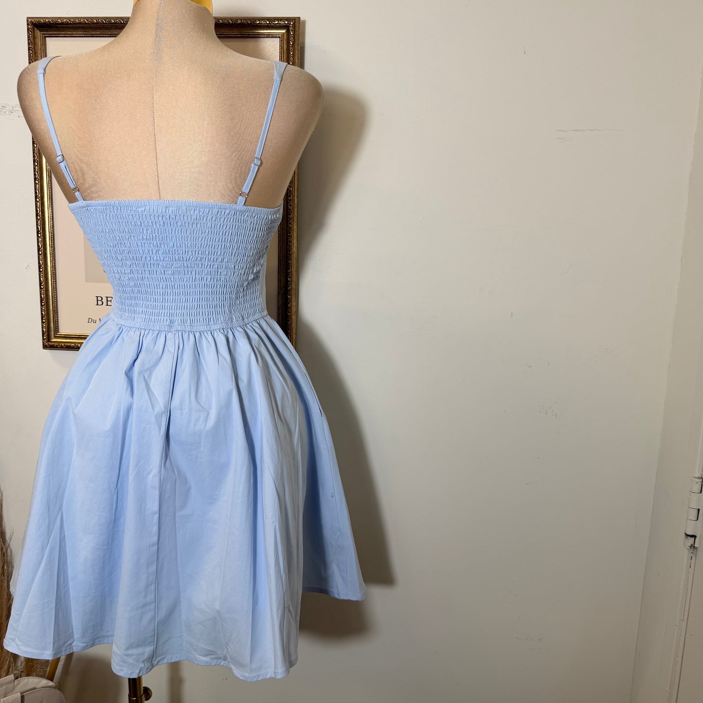 Corset Midi Dress-Blue