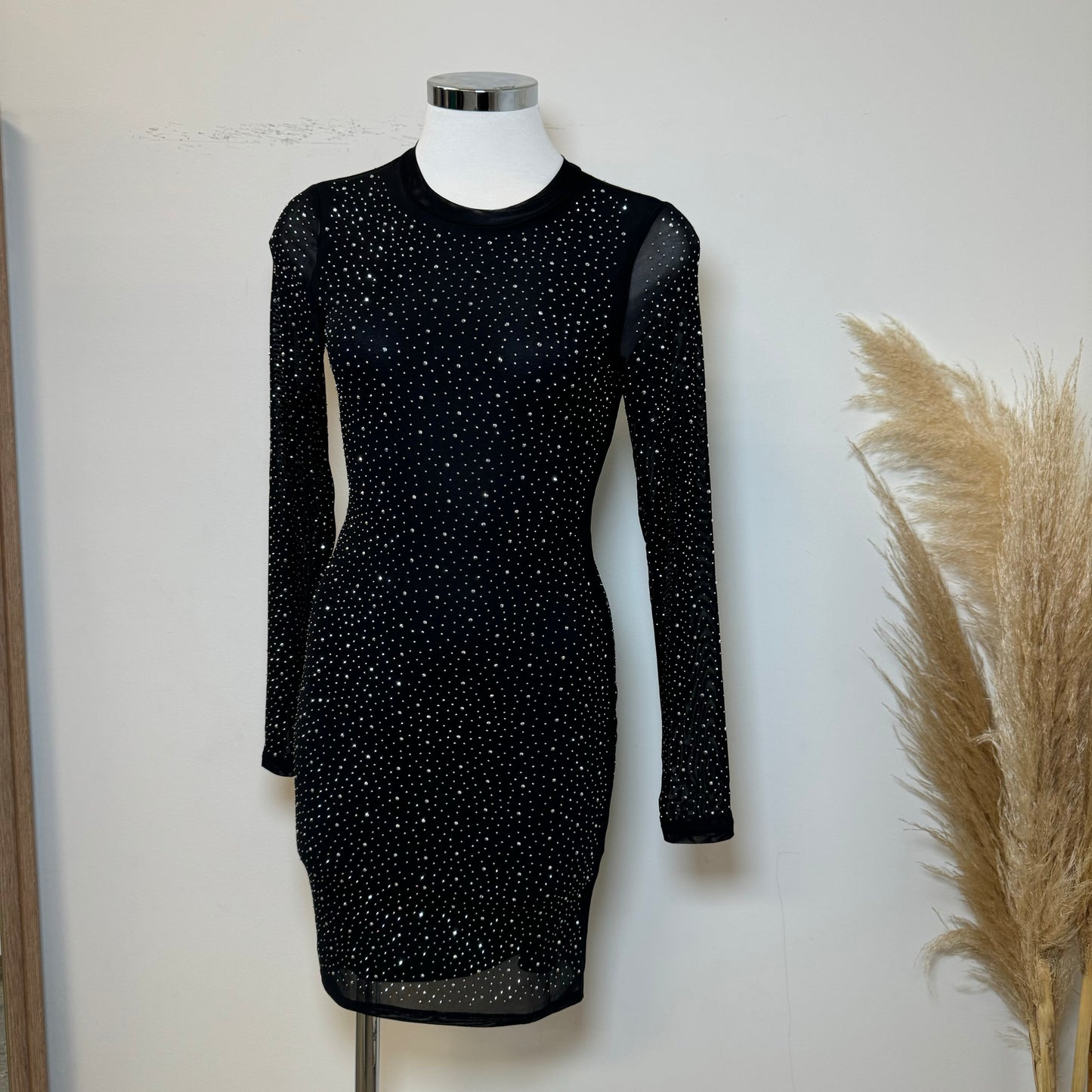 La Durango Rhinestone Dress-Black