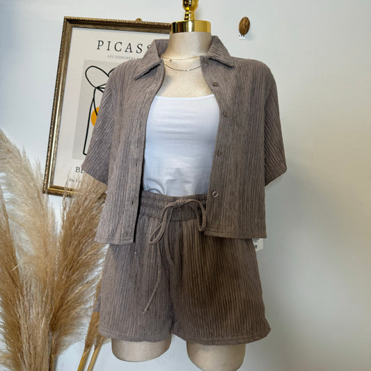 Loxi Short Set-Taupe