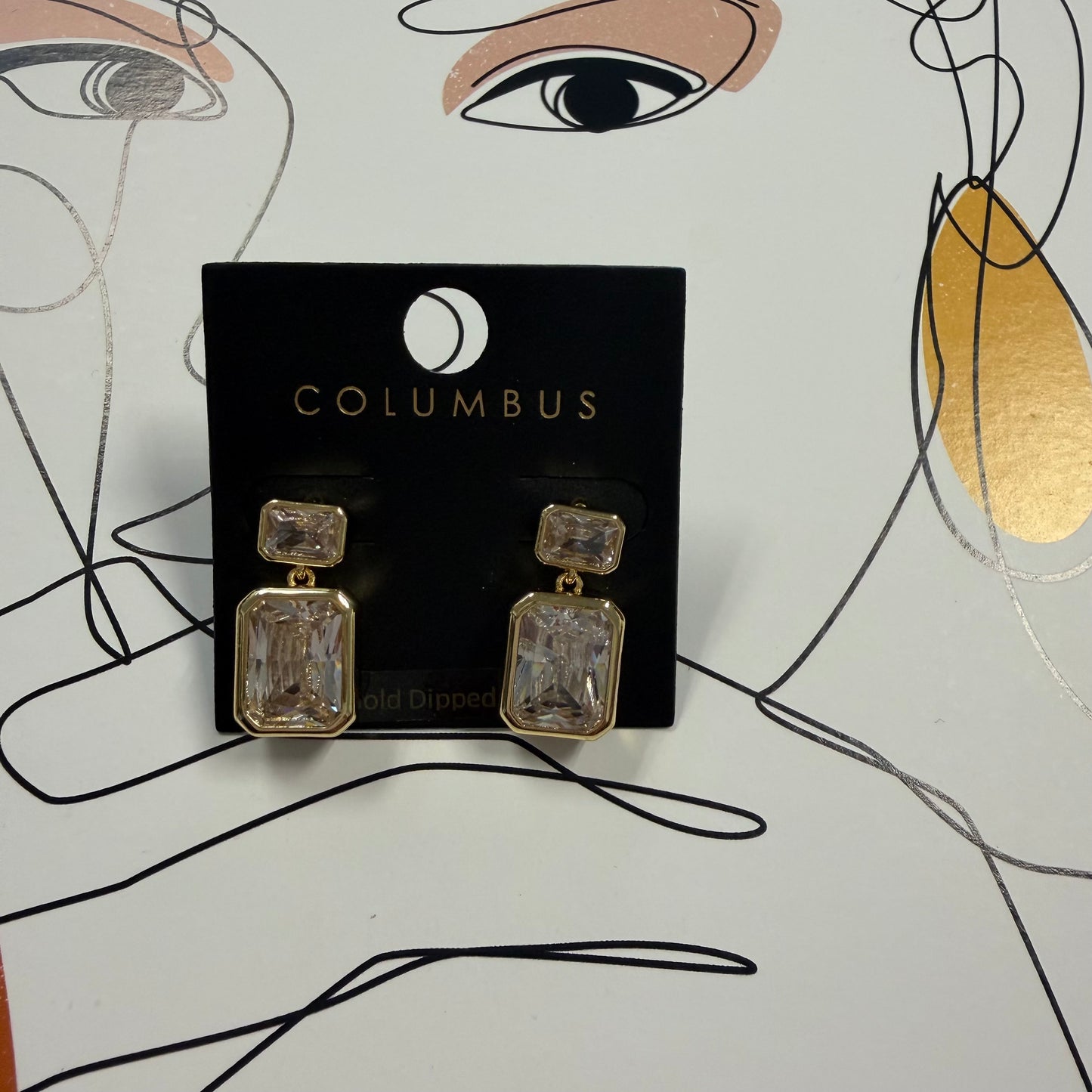 Gold Clear Earings-