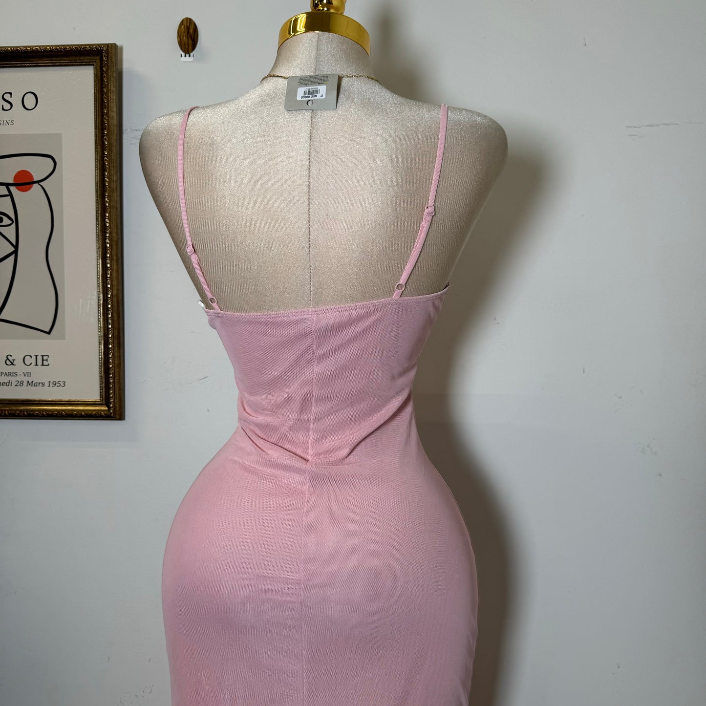 Karil Mesh Dress-Baby Pink
