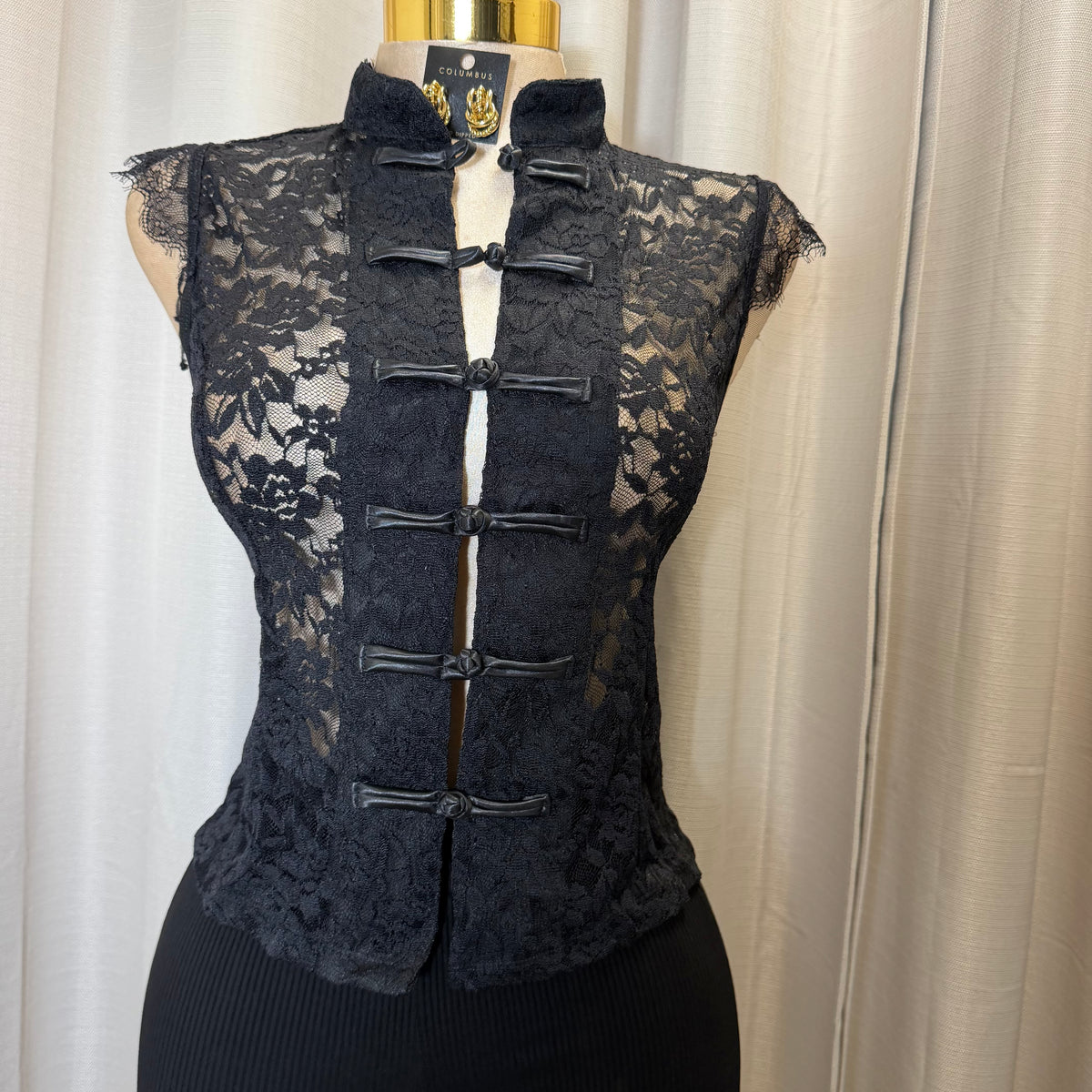 Lace Korean Top-Black