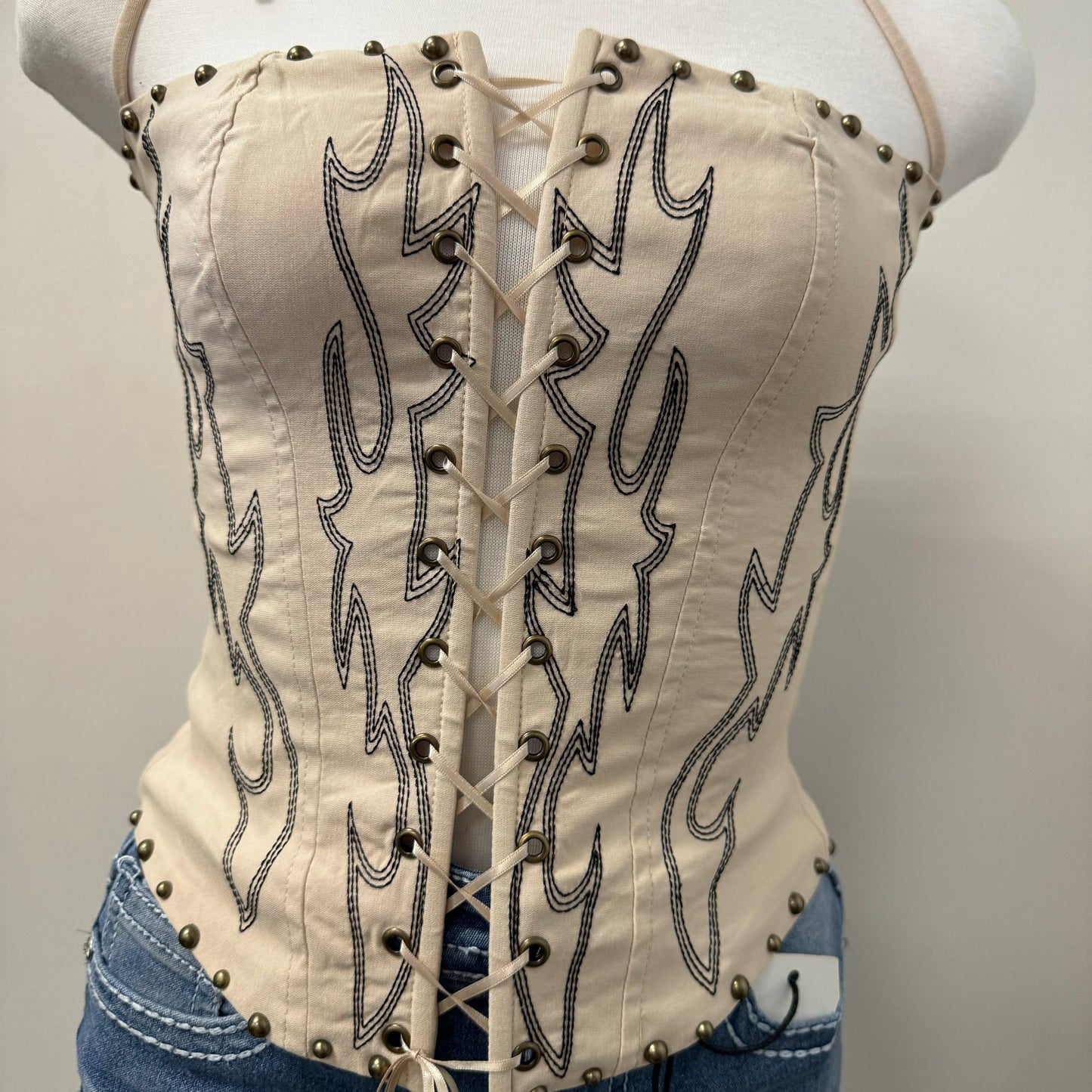 La Yaquesita Corset Top-Cream