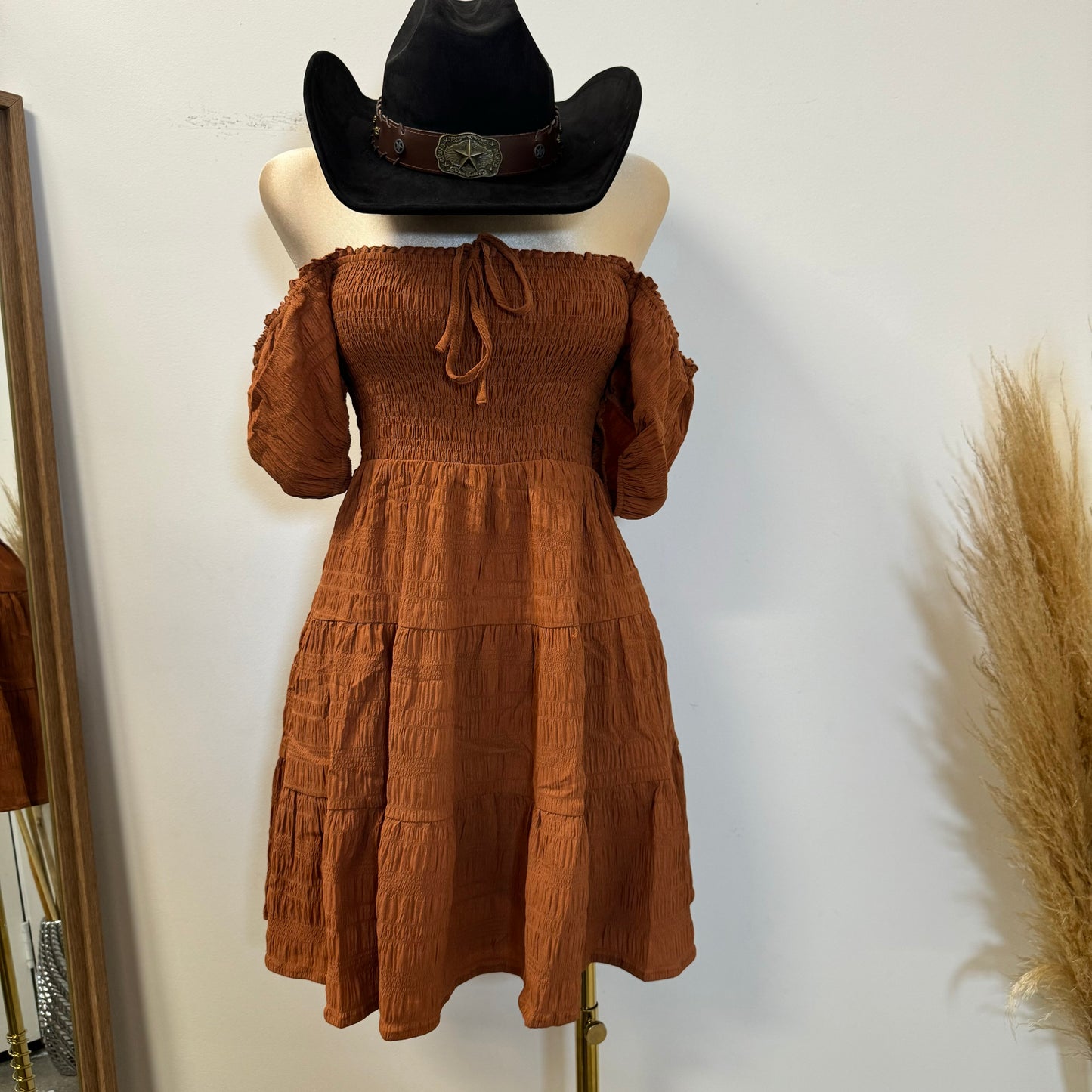 Vaquerita Dress-Rust