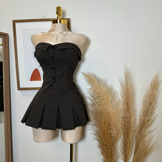 Tu Sin El Skirt Set-Brown