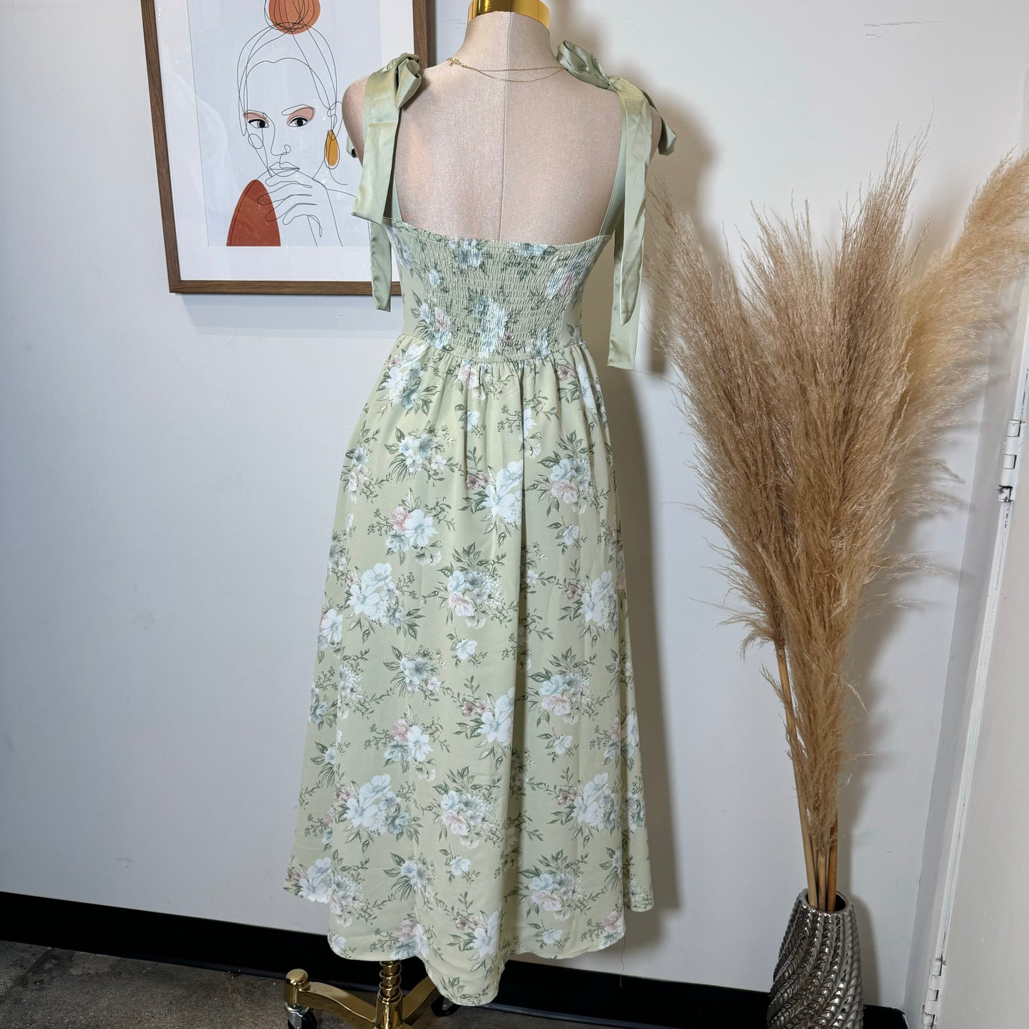 Bunny Corset Maxi Dress-Green