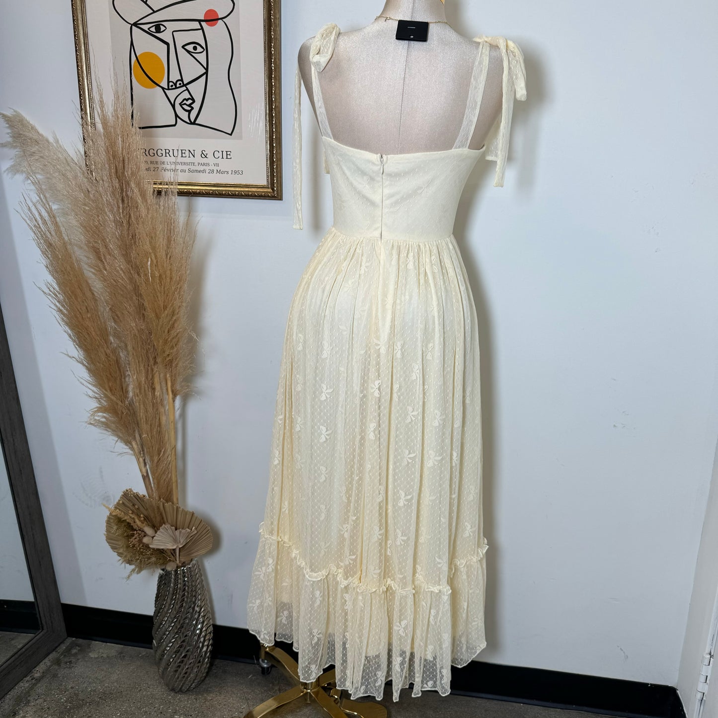 Bow Midi Dress-Ivory