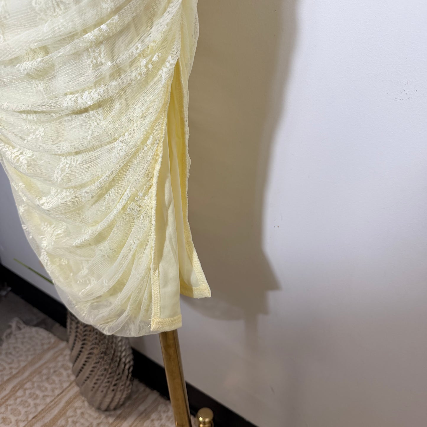 Lace Midi Dress Plus size -Baby Yellow