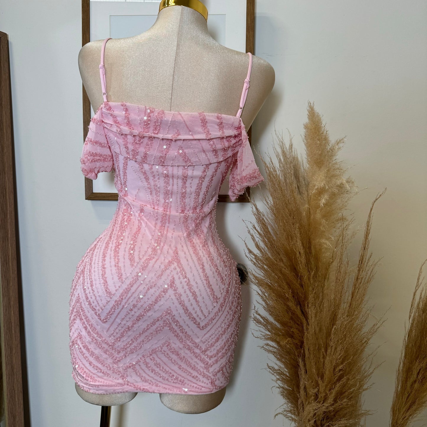 Scorpio Sequins DRESS-Pink