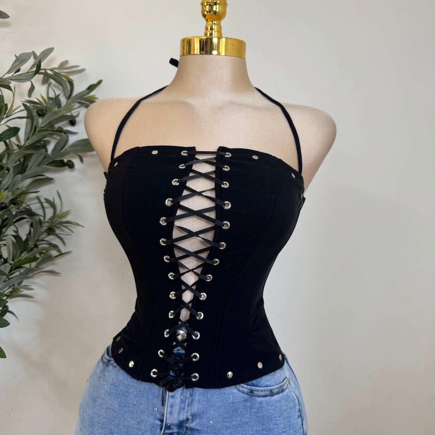La Yaquesita Corset Top-Black