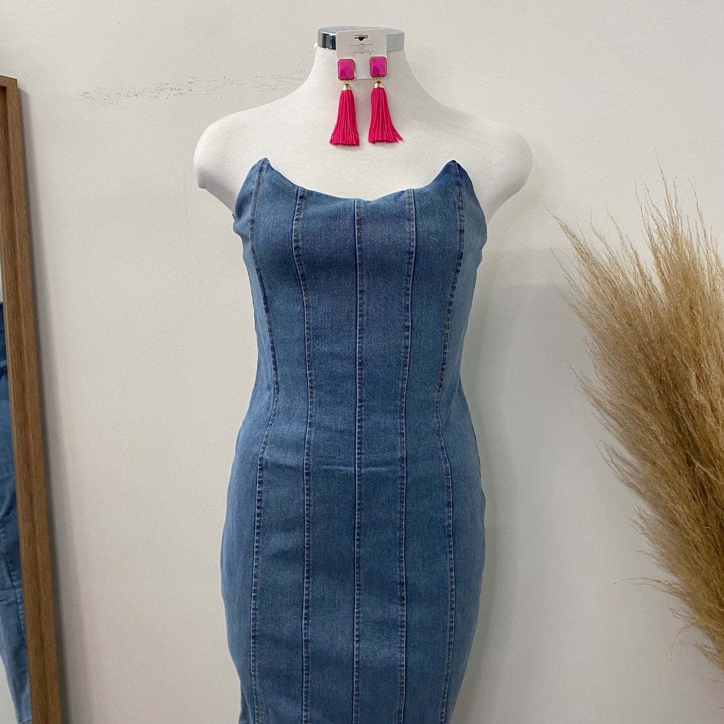 Manda Mid Dress-Denim