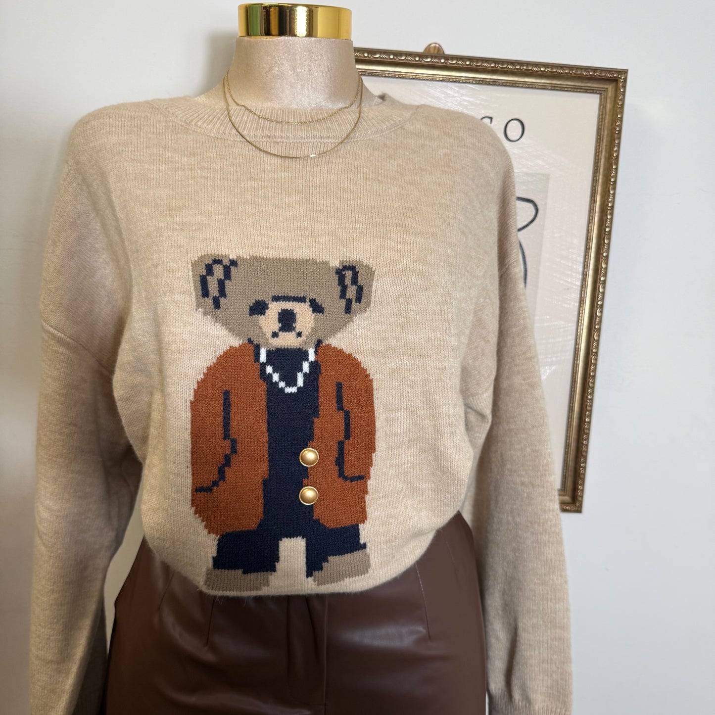 Bear Sweater PL -Taupe