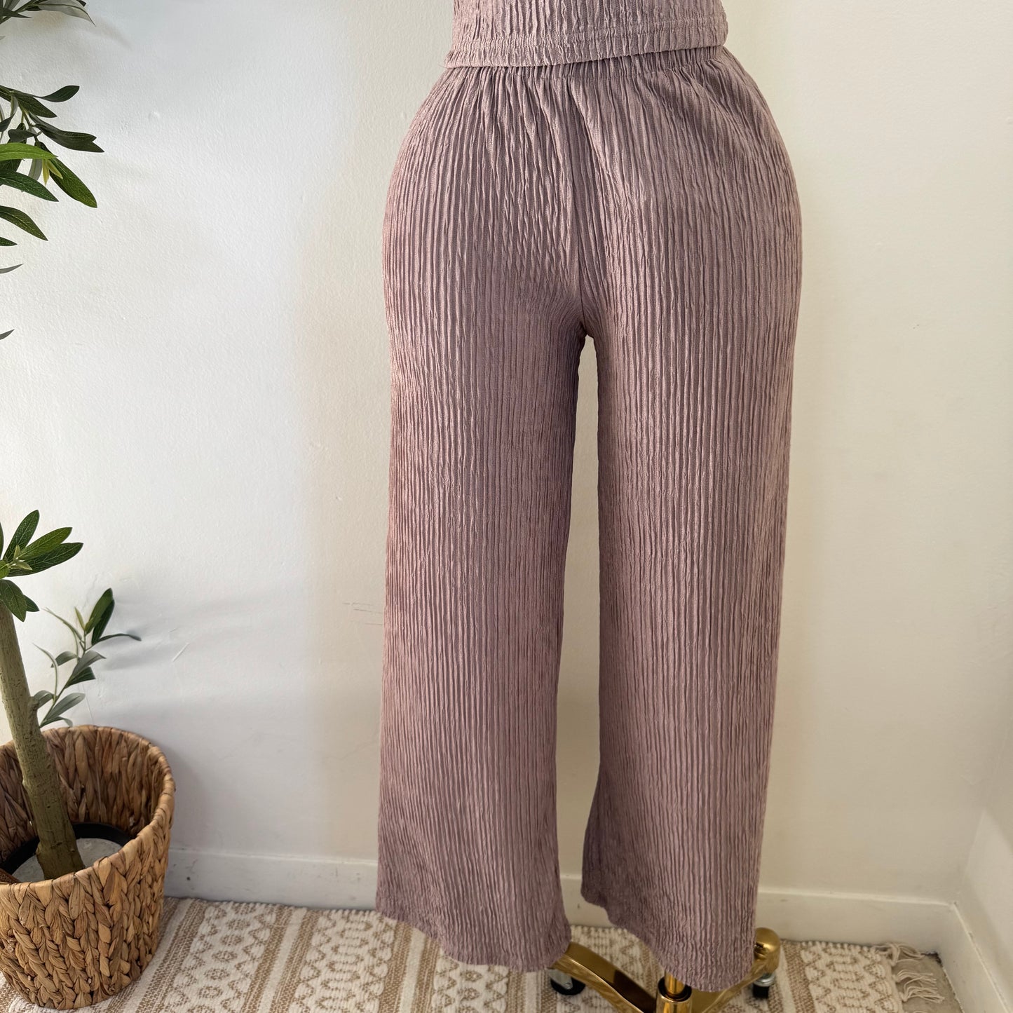 Tamara Short Sleeve Piece Set-Mocha
