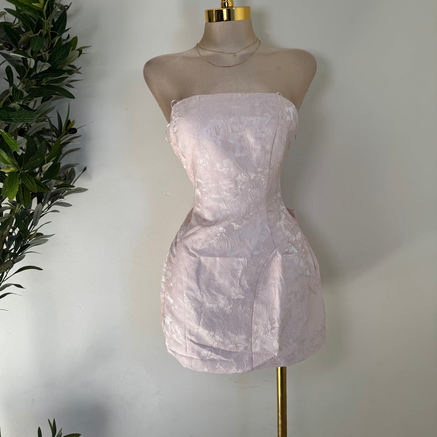 Bow Corset Dress-Baby Pink
