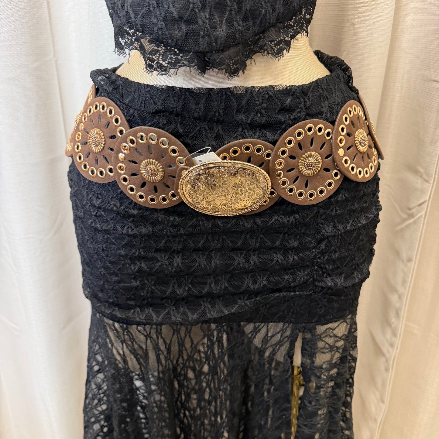 Halter Lace Maxi skirt Set-Black