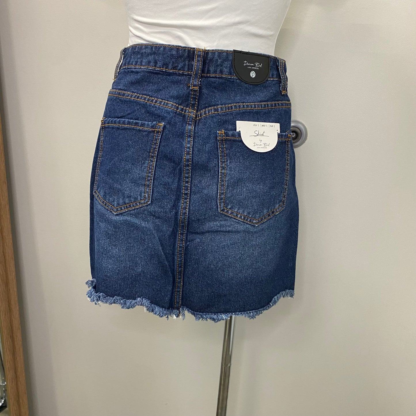 Heidi Rhinestone Skirt-Denim