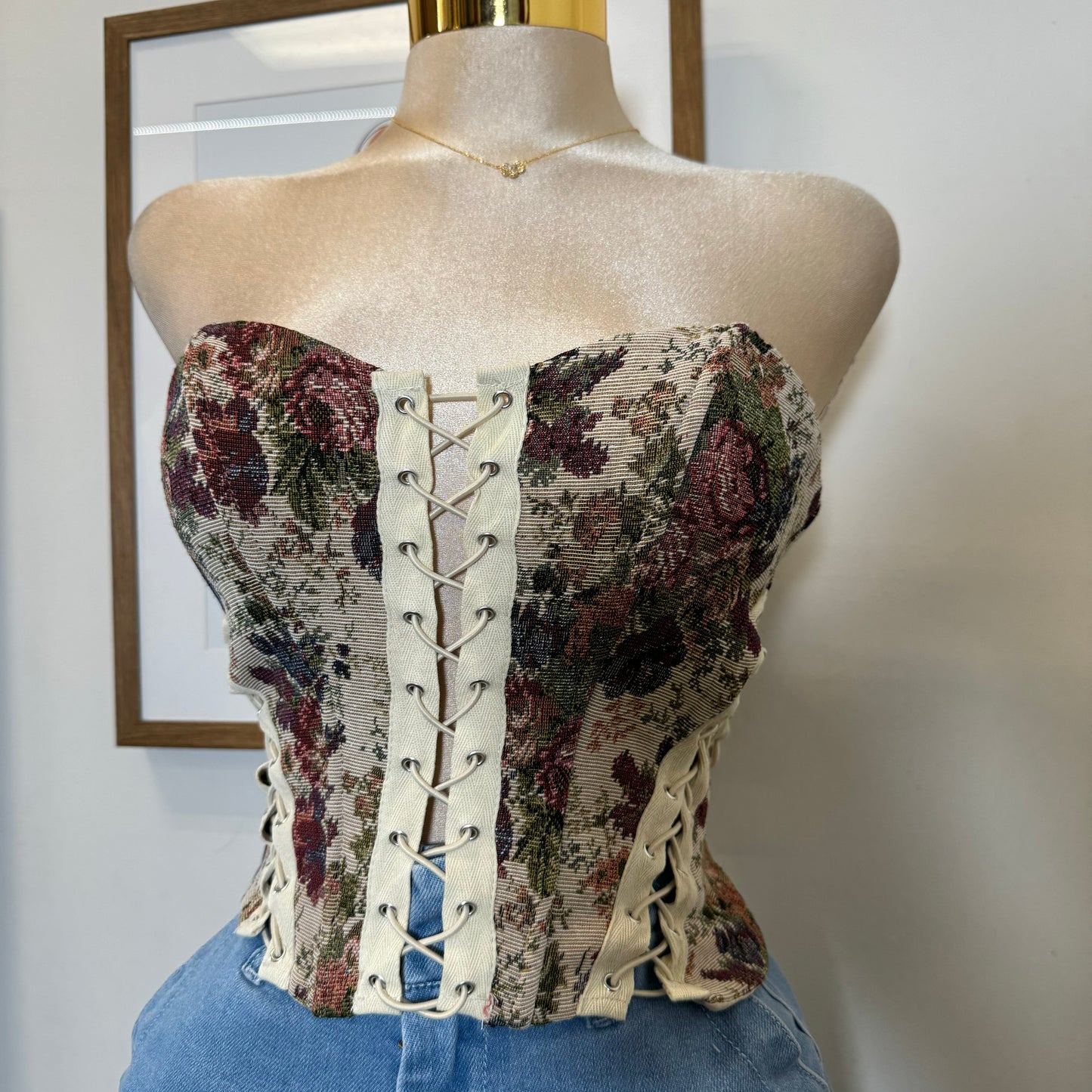 Rose Tie Side Bustier Corset-Multi