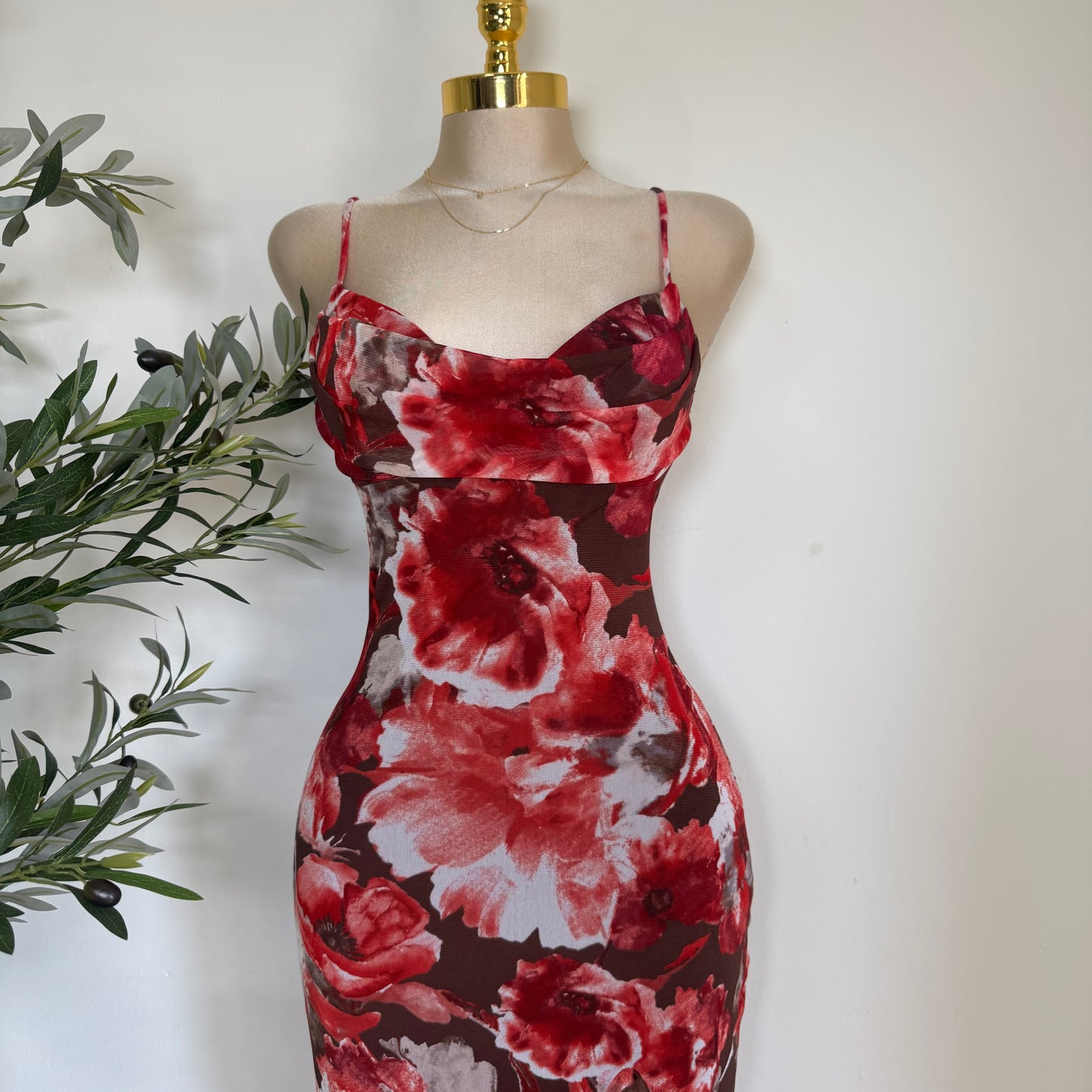Karil Mesh Dress-Flower Print