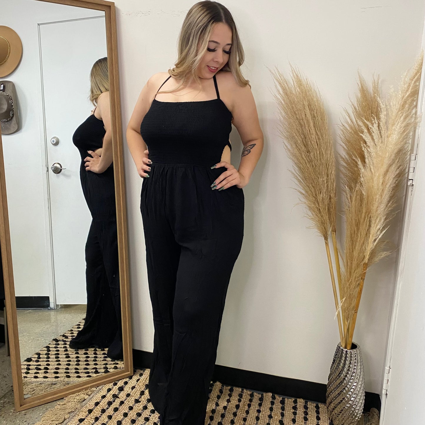 Maclo Linen Jumpsuit PL-Black