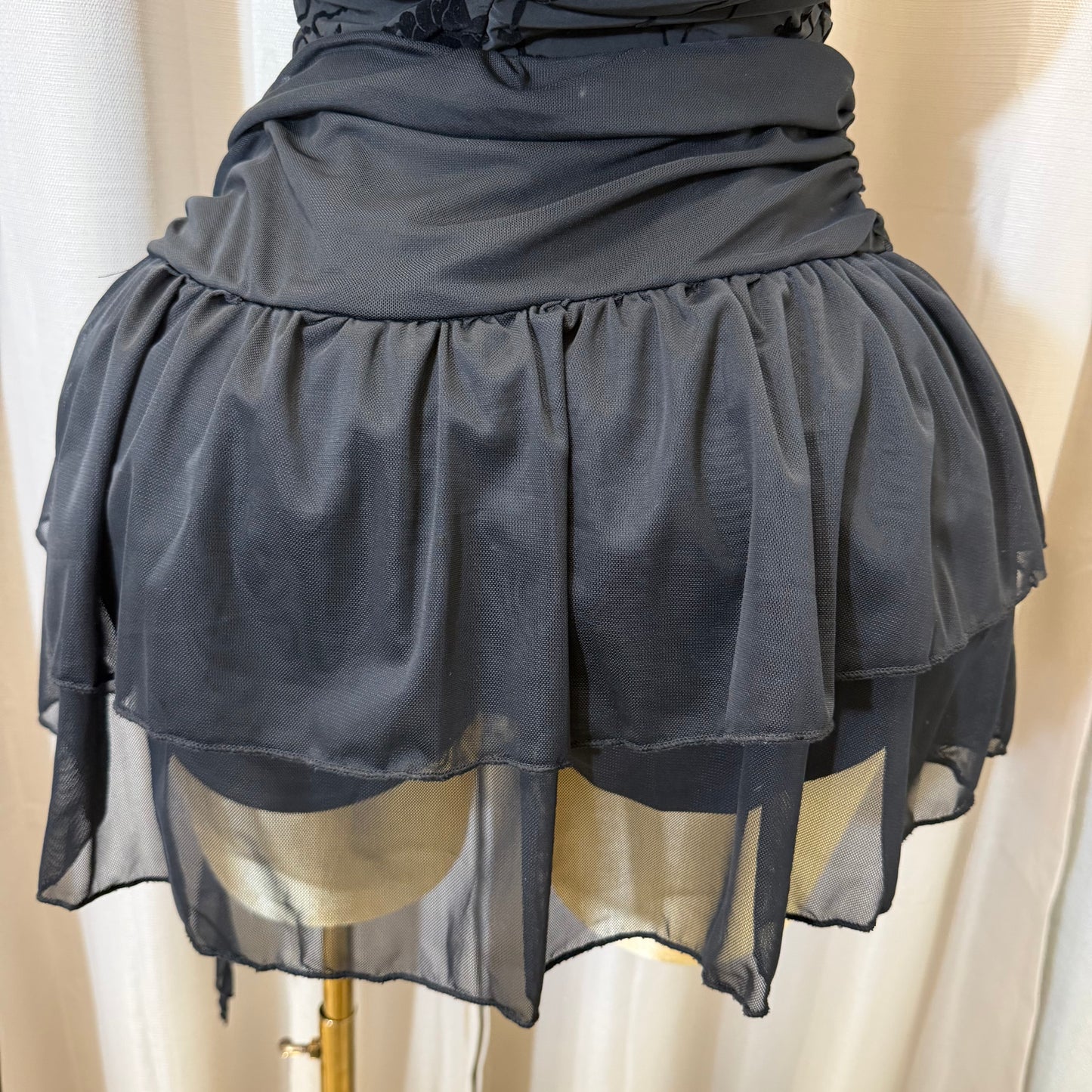 PL-Mini Mesh Skirt-Black