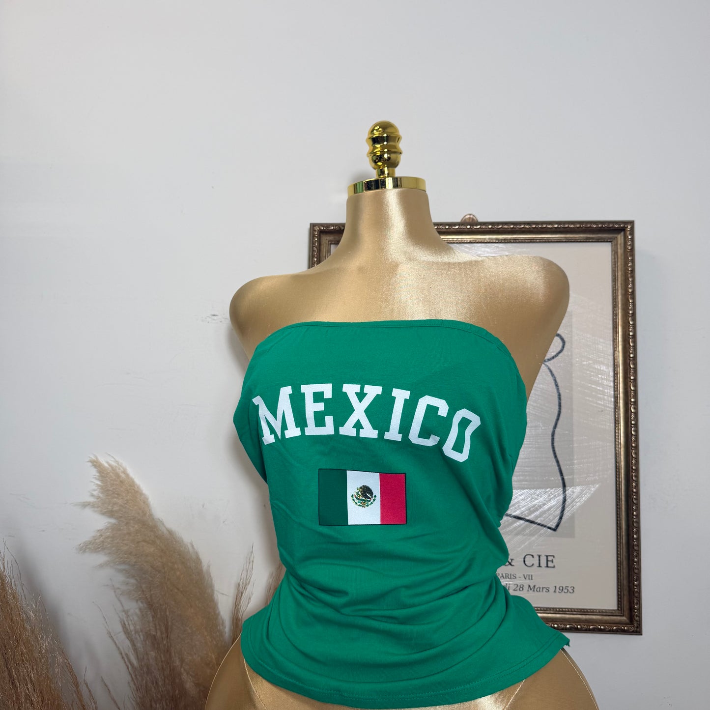 PL-Tube With Screen Print Mexico Top-Green