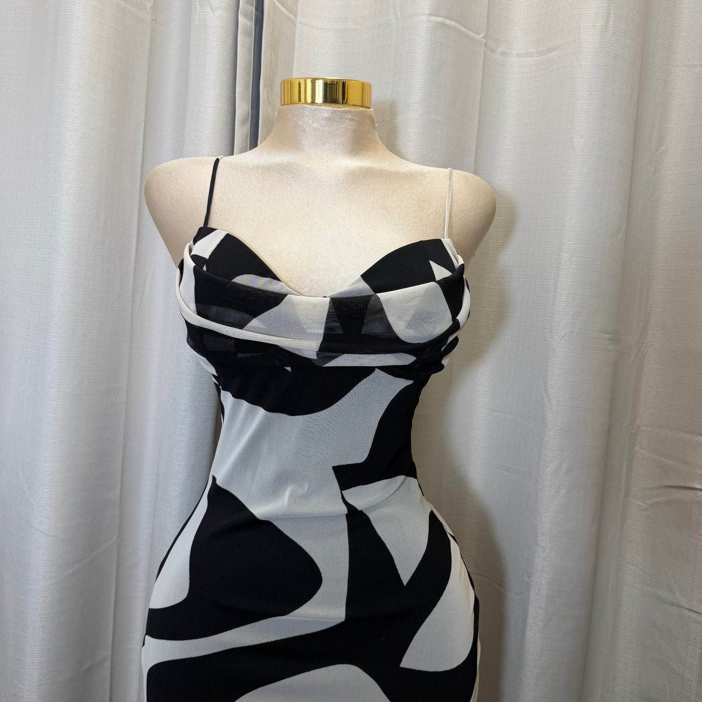 Mismaloya Mesh Dress-White/Black