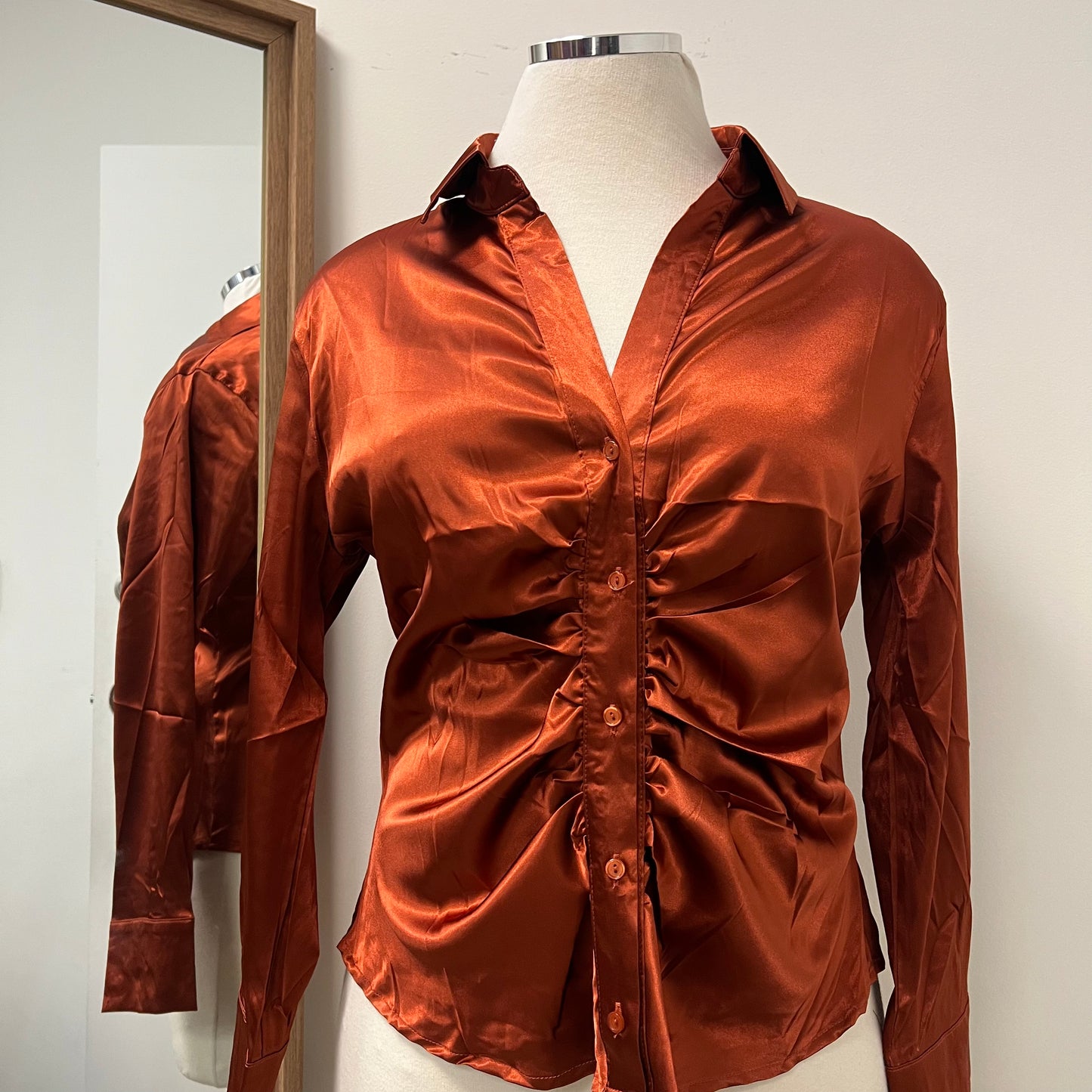 Ginger Satin button up PL-Rust