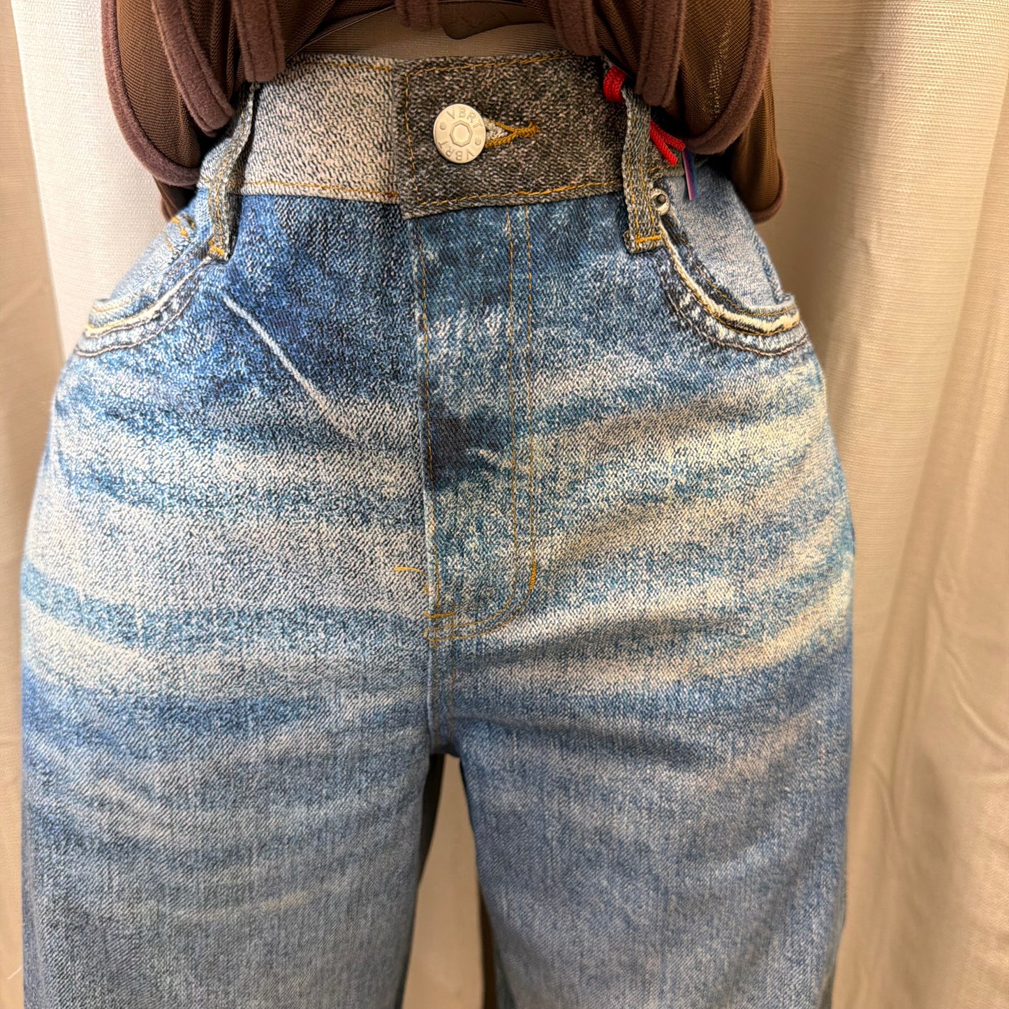 Horse Print Barrel Jeans -Horse