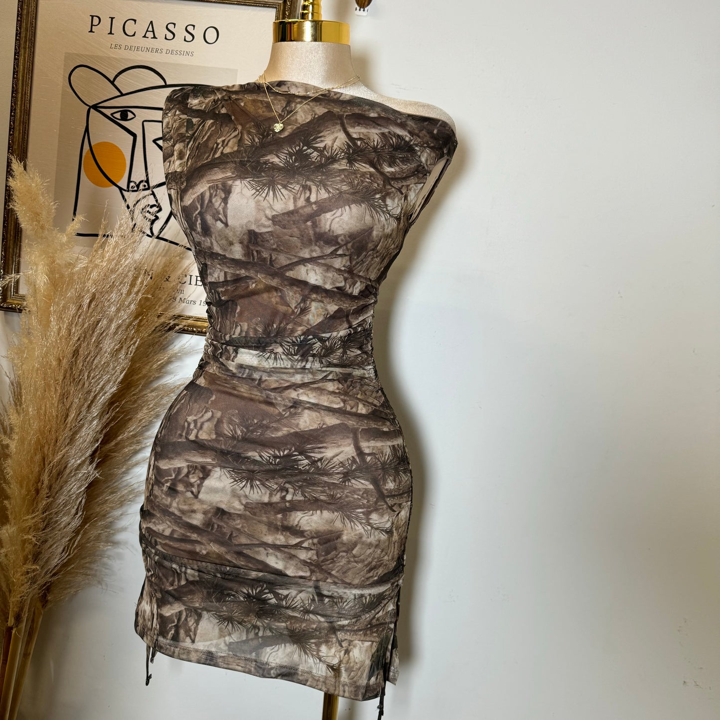 Camo Asymetric Mini Dress-Camo1