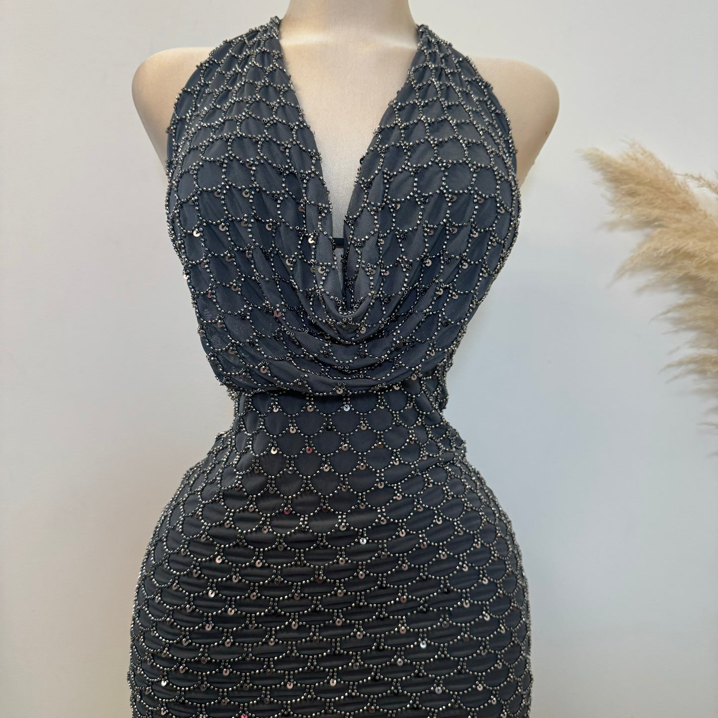 Birthday girl Dress-Charcoal