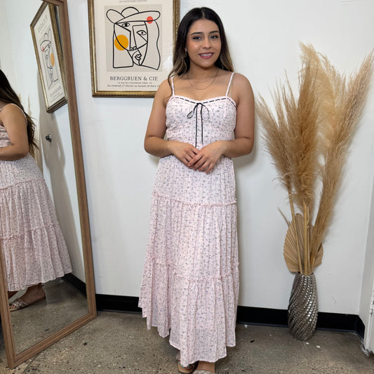 Maxi Summer Pink Dress-Baby Pink
