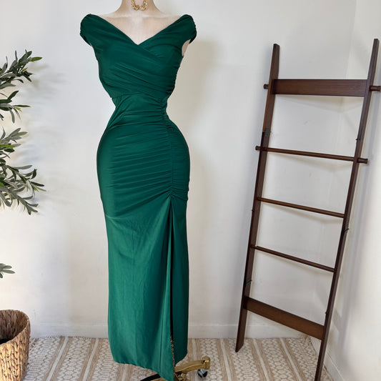 Off Shoulder Gala Dress-Esmerald