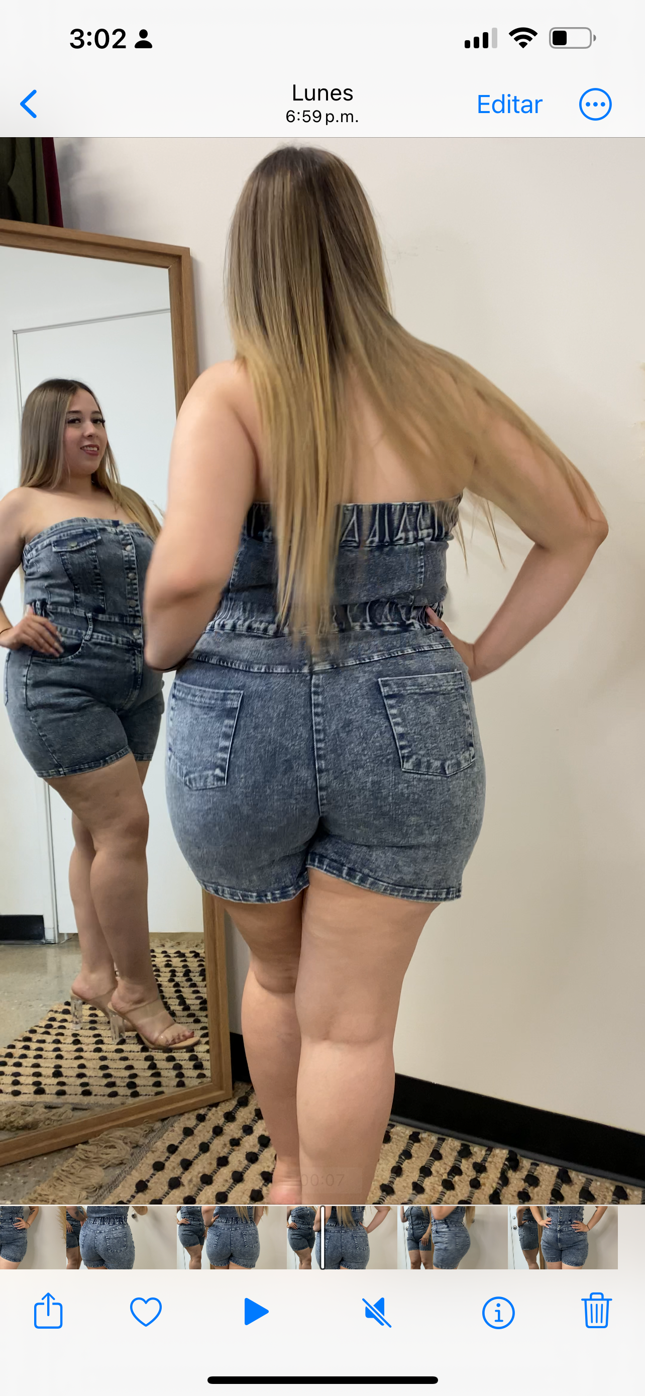 Denim Romper PL-DK Black