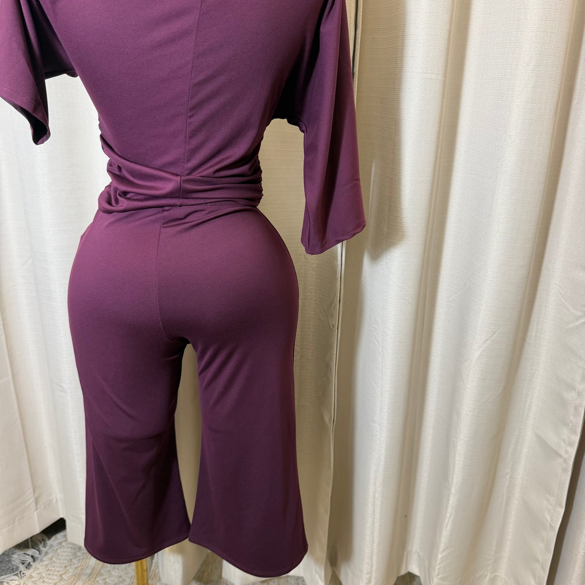 Crop Top Capri set- Plum