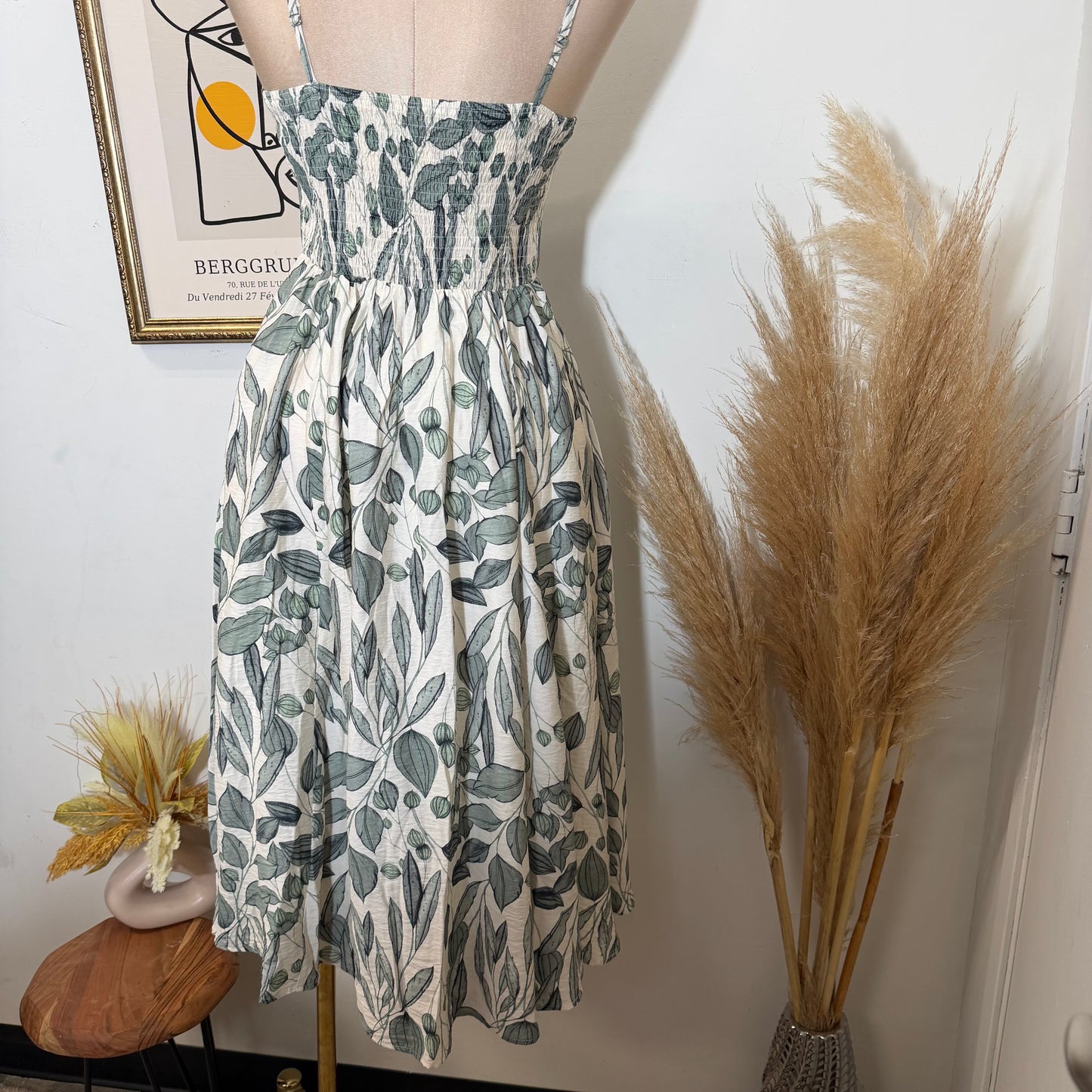 Picnic Corset Midi Dress-Sage Green