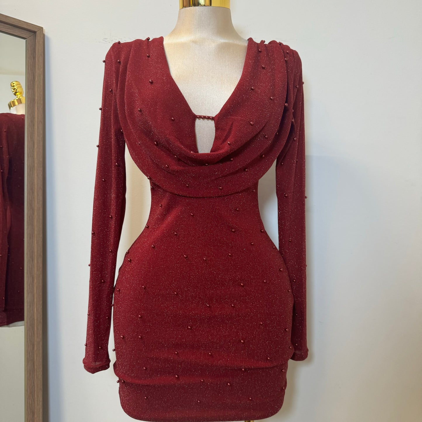 Cherry Lady Dress-Burgundy