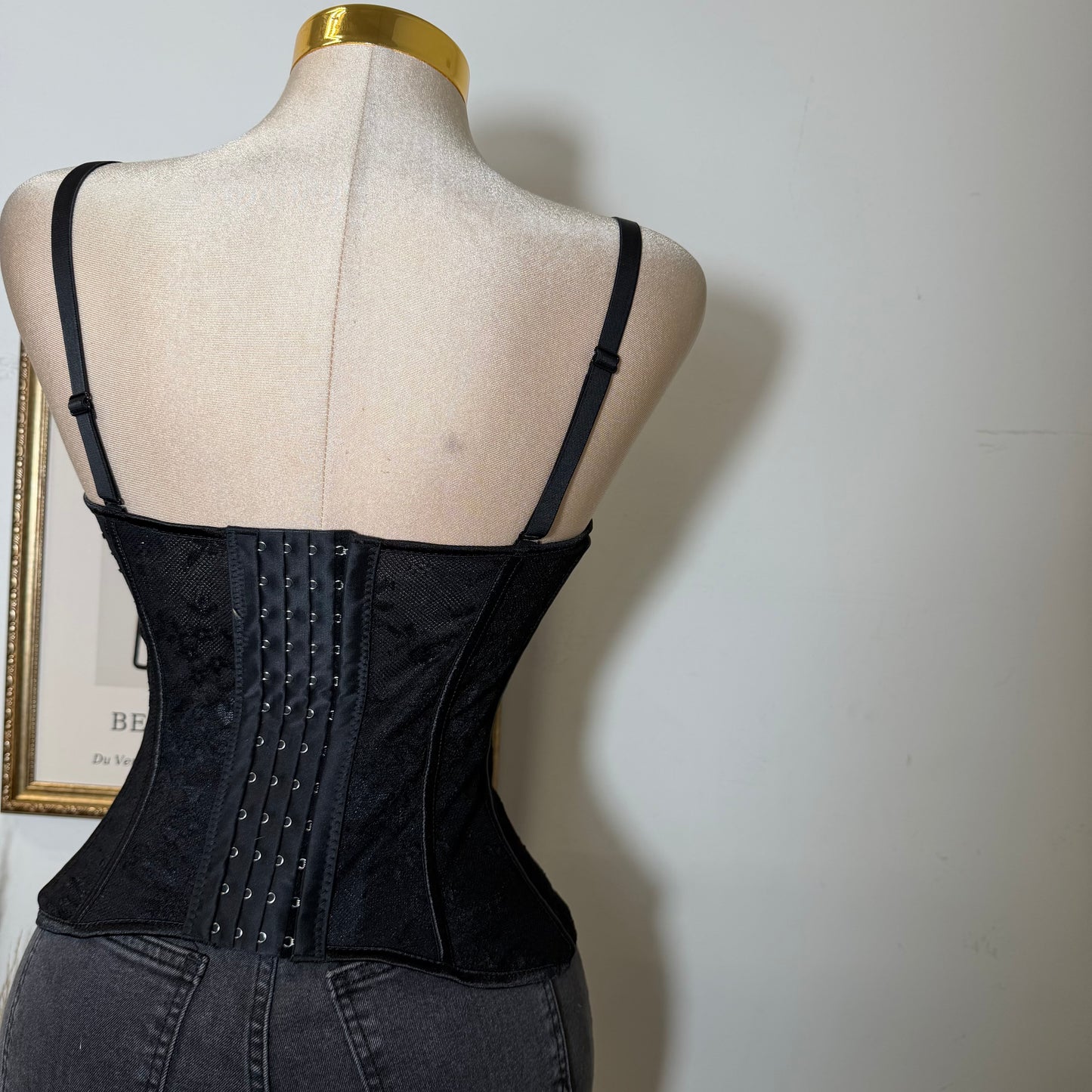 Lace Simple Corset-Black
