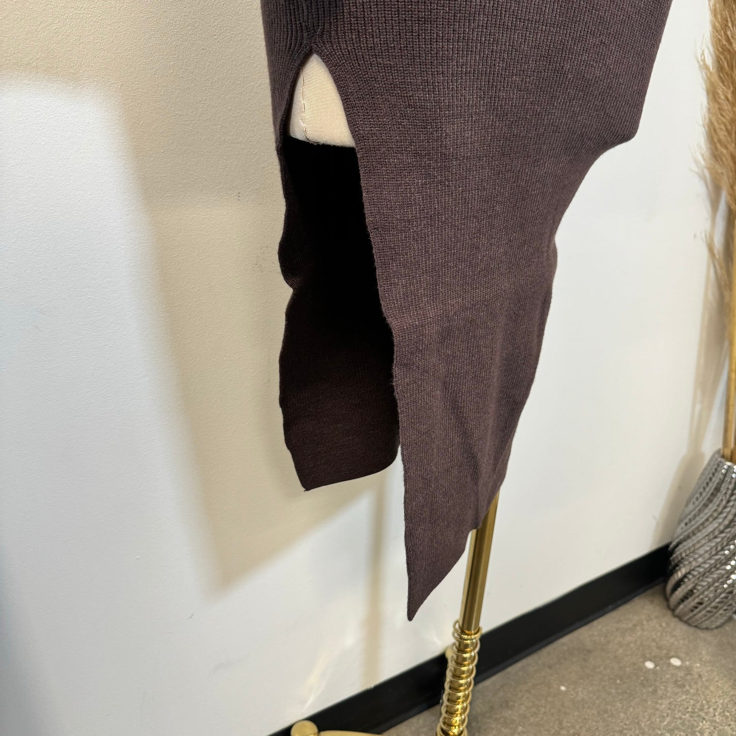 Jovana Sweater Dress-Brown