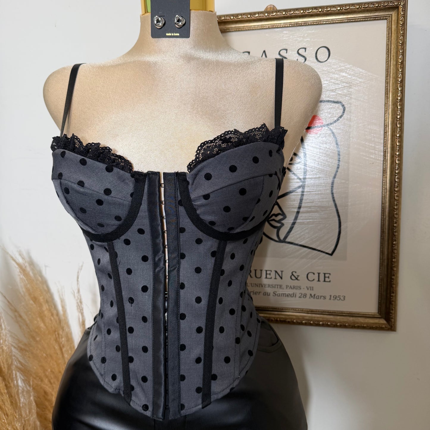 Polka Dot Corset Lace Up in the back