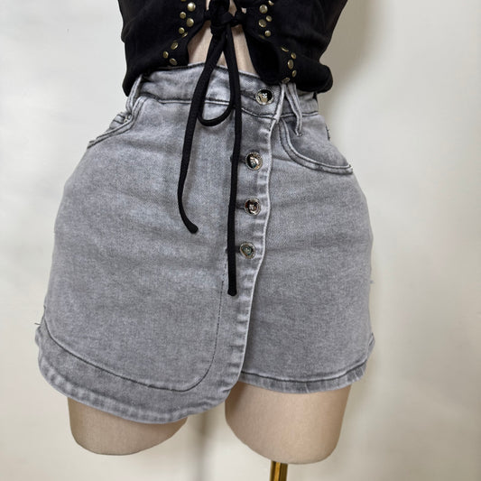 Lucy Denim Skort -Black Denim